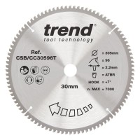 Trend Wood Cordless ATBR Mitre Saw Blade - 305mm dia x 2.2 kerf x 30 bore 96T