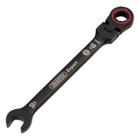 Draper Expert HI-TORQ Metric Flexible Head Ratchet Combination Spanner, 10mm, Black - 03916