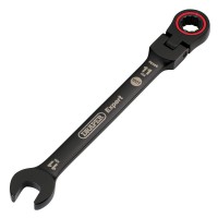 Draper Expert HI-TORQ Metric Flexible Head Ratchet Combination Spanner, 11mm, Black - 03917