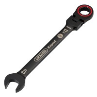 Draper Expert HI-TORQ Metric Flexible Head Ratchet Combination Spanner, 17mm, Black - 03924