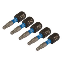 Draper Expert TX-STAR Torx Impact Screwdriver Bits, T10 x 25mm, 1/4\" Hex (Pack of 5) - 05491