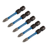 Draper Expert Cross Slot/PH Type Impact Screwdriver Bits, No.1 x 50mm, 1/4\" Hex (Pack of 5) - 05498