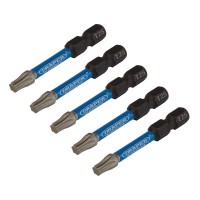 Draper Expert TX-STAR Torx Impact Screwdriver Bits, T25 x 50mm, 1/4\" Hex (Pack of 5) - 05653