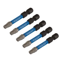 Draper Expert TX-STAR Torx Impact Screwdriver Bits, T27 x 50mm, 1/4\" Hex (Pack of 5) - 05654