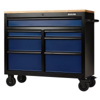 BUNKER Workbench Roller Tool Cabinet, 7 Drawer, 41\" Blue - 08222