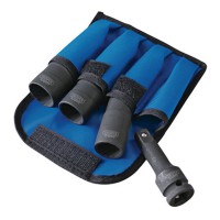 Draper Expert Wheel Nut Double Impact Socket Kit 1/2\" Square Drive - 4 Piece