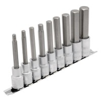 Draper Expert Long Metric Hex Socket Bit Set, 1/2\" Square Drive 100mm (9 Piece) - 16308