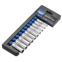 Draper Expert Multi-Drive Metric Deep Socket Set 1/4\" Square Drive - 10 Piece