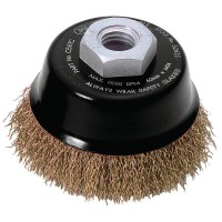 Draper Expert Brassed Steel Crimped Wire Cup Brush, 60mm, M14 - 52635