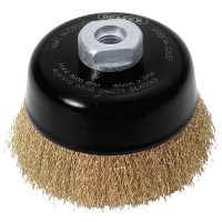 Draper Expert Brassed Steel Crimped Wire Cup Brush, 100mm, M14 - 52637