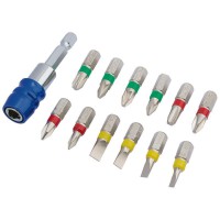 Draper Expert Coloured Screwdriver Bit Set With Magnetic Holder (13 Piece) - 82401