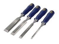 IRWIN� Marples� M444 Bevel Edge Chisel Blue Chip Handle Set, 4 Piece