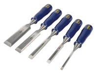 IRWIN� Marples� M444 Bevel Edge Chisel Blue Chip Handle Set, 5 Piece