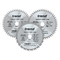 Trend CraftPro Triple Pack Mixed Saw Blade - 160mm dia x 2.2 kerf x 20 bore 24T 48T