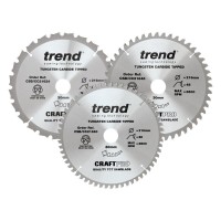 Trend CraftPro Triple Pack Mitre Saw Blade - 216mm dia x 2.6 kerf x 30 bore 24T 48T 60T