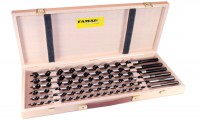 Famag 1410400 Auger Bits Lewis Pattern Set of 6 pcs in Wooden Case - Length 460 mm