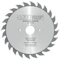 CMT Industrial Adjustable Scoring Blade 125mm dia x 2.8-3.6 kerf x 20 bore Z12+12 FLAT