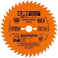 CMT ITK Plus Rip / Crosscut Saw Blade - 250mm dia x 2.4 kerf x 30 bore Z42 10 ATB+8 SHEAR