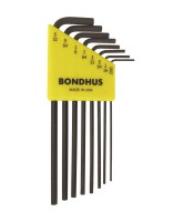 BONDHUS HLX8 Hex Allen Key Set - 8 pcs - 0.050\"-5/32\", 12132