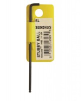 BONDHUS SBL1/16 Stubby Ball End Hex Allen Key 1/16\" - L3\", 16503