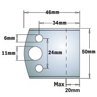 CMT SPINDLE MOULDER CUTTERS - BLANK Knives and Limiters 50mm - profile 599