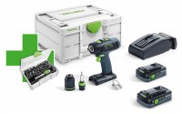 Festool 577198 Cordless Drill T 18+3 HPC4,0 I-PlusP21 - PLUS Bit Assortment