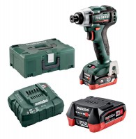 Metabo PowerMaxx SSD 12 BL 1/4\" Brushless Impact Driver, 2 x 12V LiHD 4.0Ah, ASC 55 Charger, Carry case