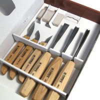 Narex 6 Piece Set Carving Chisels and Knives with Sharpening Stone - Wood Line Standard - 894610