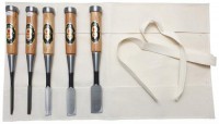 NK5R - Asahi 5 Piece Laminated Shirogami Nomi Chisel Set