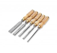 Robert Sorby 5167 - 5 Piece Bevel Edge Bench Chisel Set - Octagonal Handled