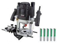 Trend T8EK 2200W 1/2\" Dual-Mode Plunge Router Set PLUS 5 Piece Kitchen Fitters Cutter Pack